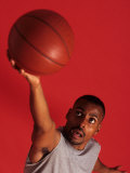 Male Basketball Player Goes Up for a Shot, New York, New York, USA Photographic Print by Paul Sutton