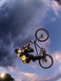 Bmx Cyclist Flys over the Vert Photographic Print