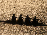 Silhouette of Women's Fours Rowing Team, Atlanta, Georgia, USA Photographic Print