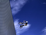 Bmx Cyclist Flying Off the Vert Photographic Print