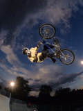 Bmx Cyclist Flys over the Vert Photographic Print