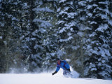Male Snowboarder in Action Photographic Print