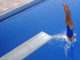 Women Diving into the Pool Photographic Print