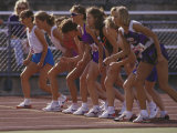 Female Runners at the Start of a Track Race Photographic Print