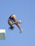 Woman Diving Off the 10M Platform Photographic Print by Paul Sutton