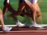Detail of Blurred Action of Legs in Womens Race Photographic Print by Steven Sutton