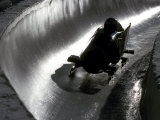Silhouette of Bobsled in Action, Park City, Utah, USA Fotografisk tryk af Chris Trotman