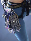 Detail of Female Rock Climber and Equipment Lámina fotográfica