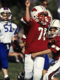 8 Year Old Boys Celebrate During a Football Game Photographic Print