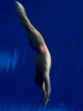 Blurred Action of Male Diver in the Air Photographic Print