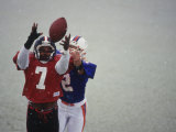 American Football Player Reaching for the Ball Photographic Print
