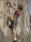 Female Rock Climber Lámina fotográfica