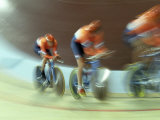 Blurred Action of Cycling Team on Velodrome, Sydney, Australia Lámina fotográfica