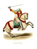 Templar knight on his horse ready for battle Giclee Print
