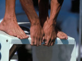 Detail of Swimmer at the Start of a Race Photographic Print by Steven Sutton