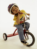 4 Year Old Boy Posing on His Tricycle, New York, New York, USA Lámina fotográfica por Paul Sutton