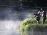 Father and Daughter Fishing Photographic Print