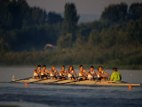 Women's Eights Rowing Team in Action, Vancouver Lake, Washington, USA Photographic Print