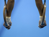 Male Gymnast Competing on Rings in Men's Qualification, 2004 Olympic Summer Games, Athens, Greece,  Photographic Print by Steven Sutton