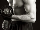 Man Working Out with Hand Wieghts, New York, New York, USA Photographie par Chris Trotman