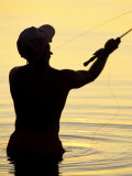 Fly Fisherman in the Florida Keys, Florida, USA Photographic Print