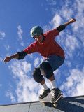 Skateboarder in Action on the Vert Photographic Print