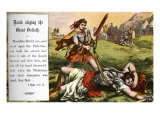David slaying the giant Goliath, 1 Samuel Chapter XVII, verse 51 reproduction procédé giclée