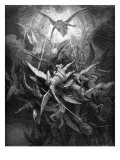 Paradise Lost, by John Milton: the rebel angels are cast out of heaven Reproduction procédé giclée par Gustave Doré