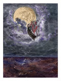 The Surprising Adventures of Baron Munchausen: Voyage to the moon Reproduction procédé giclée par Gustave Doré