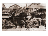 London - Covent Garden flower market in early 1900s Giclee Print