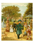 Park in Paris in late 19th century Giclee Print by Thomas Crane