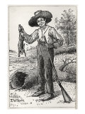 Huck Finn holding gun and hare, hunting Giclee Print by Edward Windsor Kemble