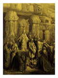 Cyrus king of Persia, restores the gold and silver vessels taken by king Nebuchadnezzar reproduction procédé giclée par John Rae