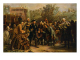 Frederick the Great on his travels, after a painting by Adolf von Menzel, c. 1850 Giclee-trykk av Frederick Barnard