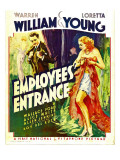 Employees' Entrance, Warren William, Loretta Young on Window Card, 1933 Photographie
