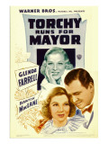 Torchy Runs for Mayor, Top and Bottom Left: Glenda Farrell, Barton Maclane on Window Card, 1939 Poster