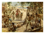Israelites making bricks iin Egypt, Exodus I 13 -14 Giclee Print by William Brassey Hole