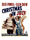 Christmas in July, Dick Powell, Ellen Drew on Window Card, 1940 Affiches