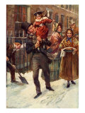 Charles Dickens's 'A Christmas Carol' : portrait of Bob Cratchit and Tiny Tim Lámina giclée por Harold Copping Charles Dickens's 'A Christmas Carol' : portrait of Bob Cratchit and Tiny Tim Lámina giclée por Harold Copping
