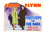 Footsteps in the Dark, Brenda Marshall, Errol Flynn, 1941 Poster