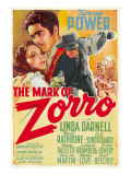 The Mark of Zorro, Linda Darnell, Tyrone Power on Argentinian Poster Art, 1940 Pósters The Mark of Zorro, Linda Darnell, Tyrone Power on Argentinian Poster Art, 1940 Pósters
