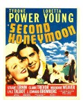 Second Honeymoon, Loretta Young, Tyrone Power, Loretta Young, Tyrone Power on Window Card, 1937 Posters