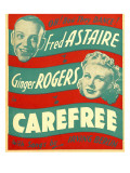 Carefree, Fred Astaire, Ginger Rogers on Window Card, 1938 ジクレープリント