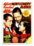 Live Love and Learn, Robert Montgomery, Robert Benchley, Rosalind Russell on Window Card, 1937 Prints