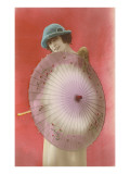 French Fashion, Woman with Parasol Lámina giclée