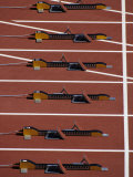 Starting Blocks for the Start of a Sprint Race Photographic Print by Paul Sutton