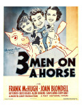Three Men on a Horse, Joan Blondell, Frank Mchugh, Carol Hughes on Window Card, 1936 Poster