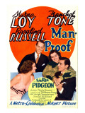Man-Proof, Myrna Loy, Franchot Tone, Rosalind Russell, Walter Pidgeon on Midget Window Card, 1938 Posters