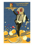 Fish-Waiter Serving Salmon Posters