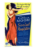 Social Register, Colleen Moore on Midget Window Card, 1934 Affiche